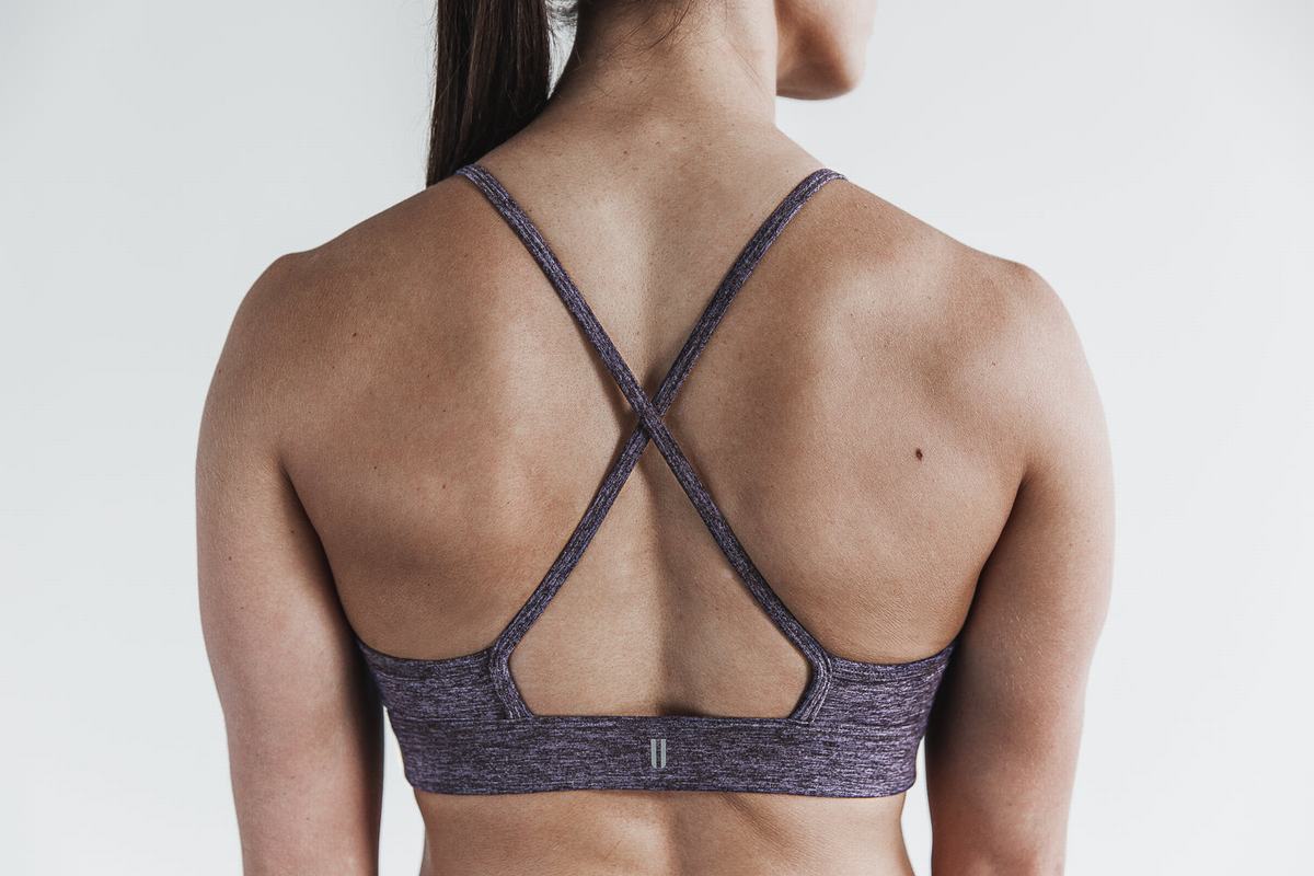 Deep Lavender Women's Nobull High-Neck Matte Sports Bras | USA613804