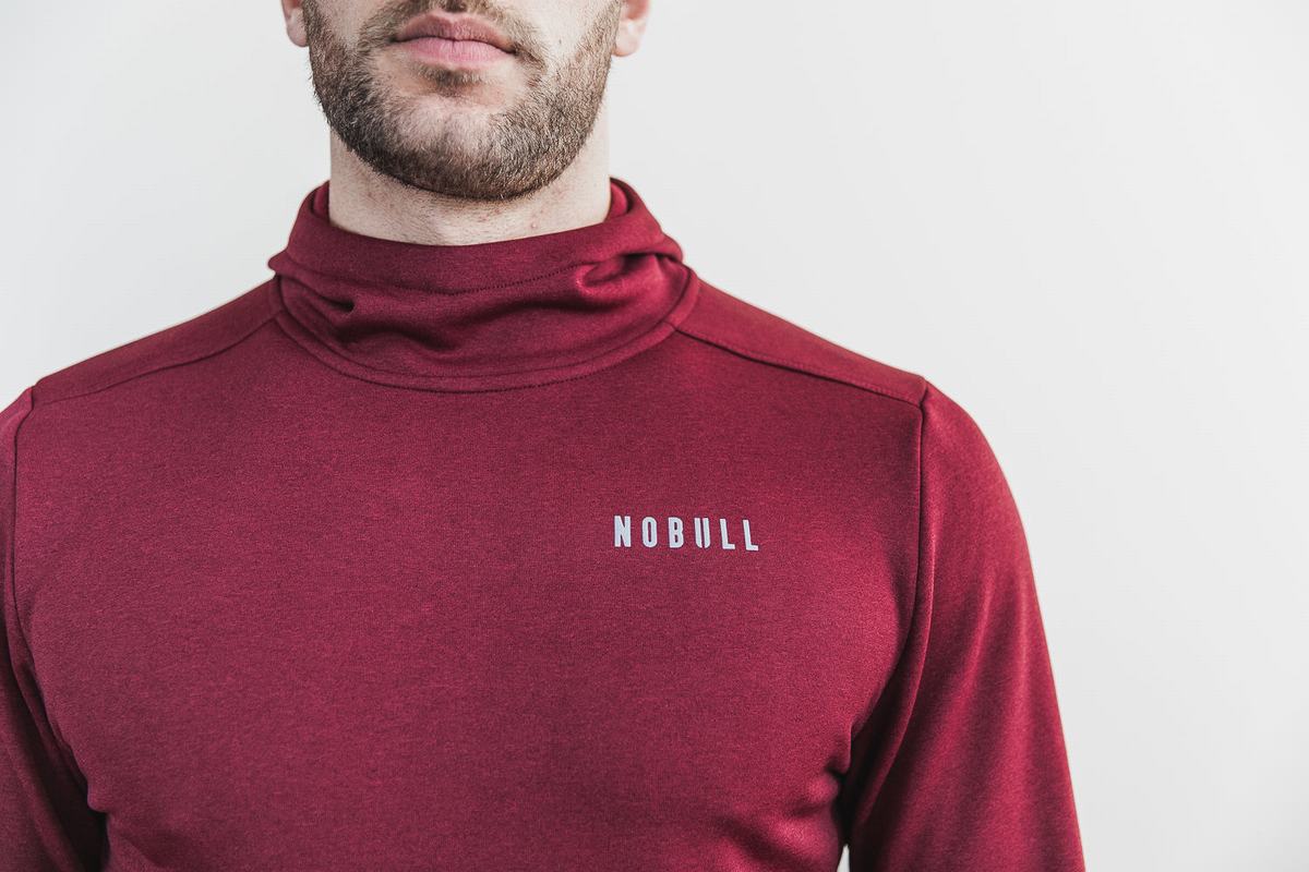 Deep Red Men's Nobull Performance Hoodie | USA865093