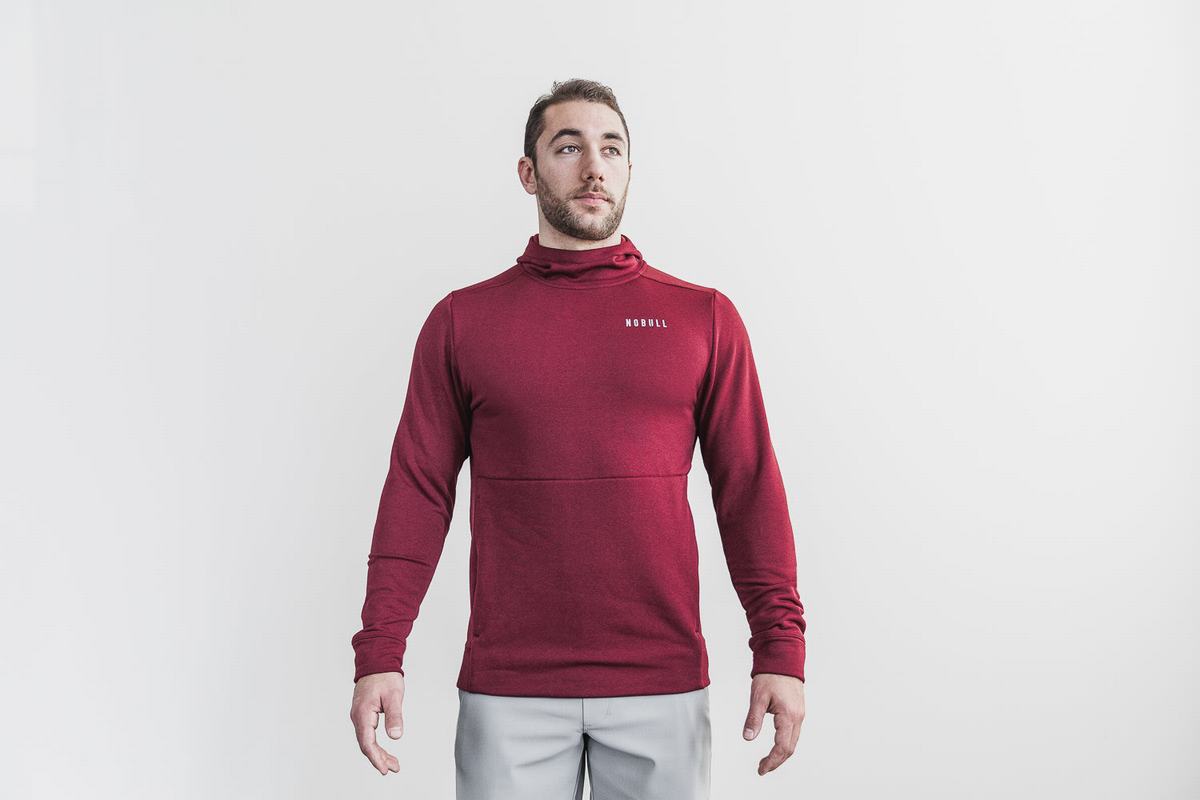 Deep Red Men's Nobull Performance Hoodie | USA865093