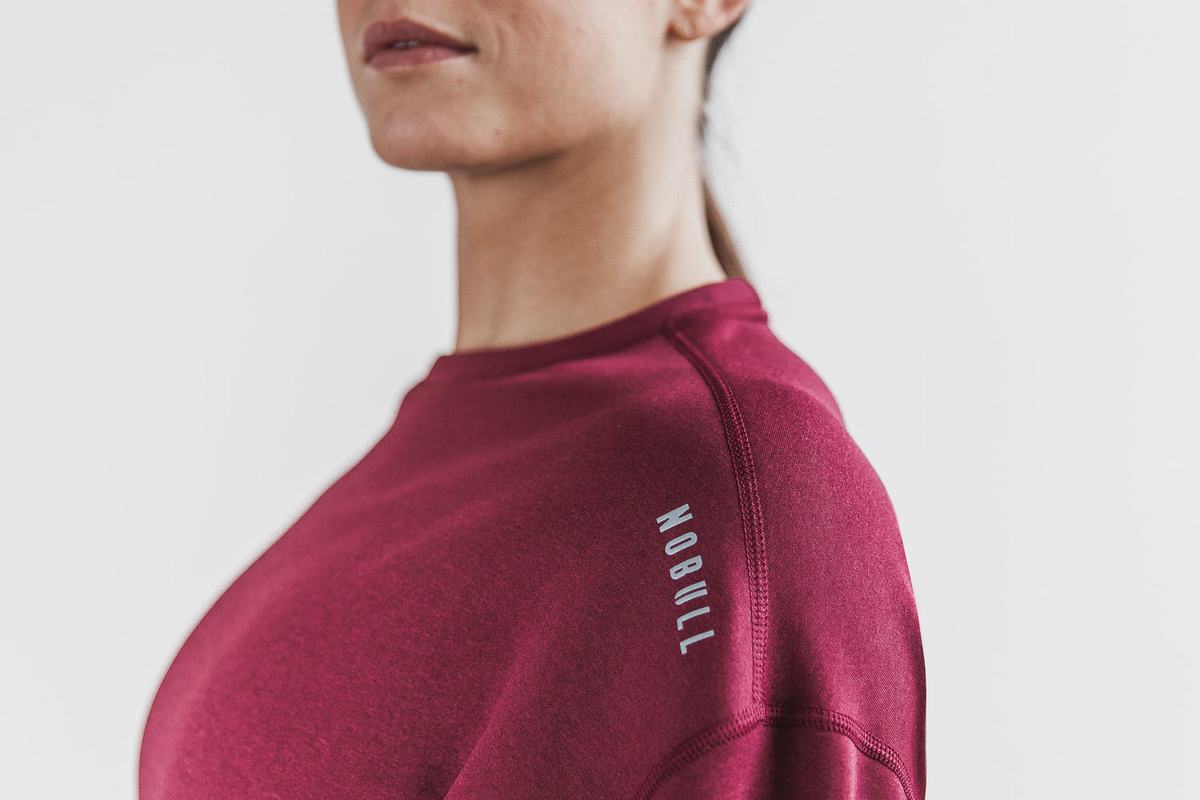 Deep Red Women's Nobull Performance Crew Sweatshirts | USA764812