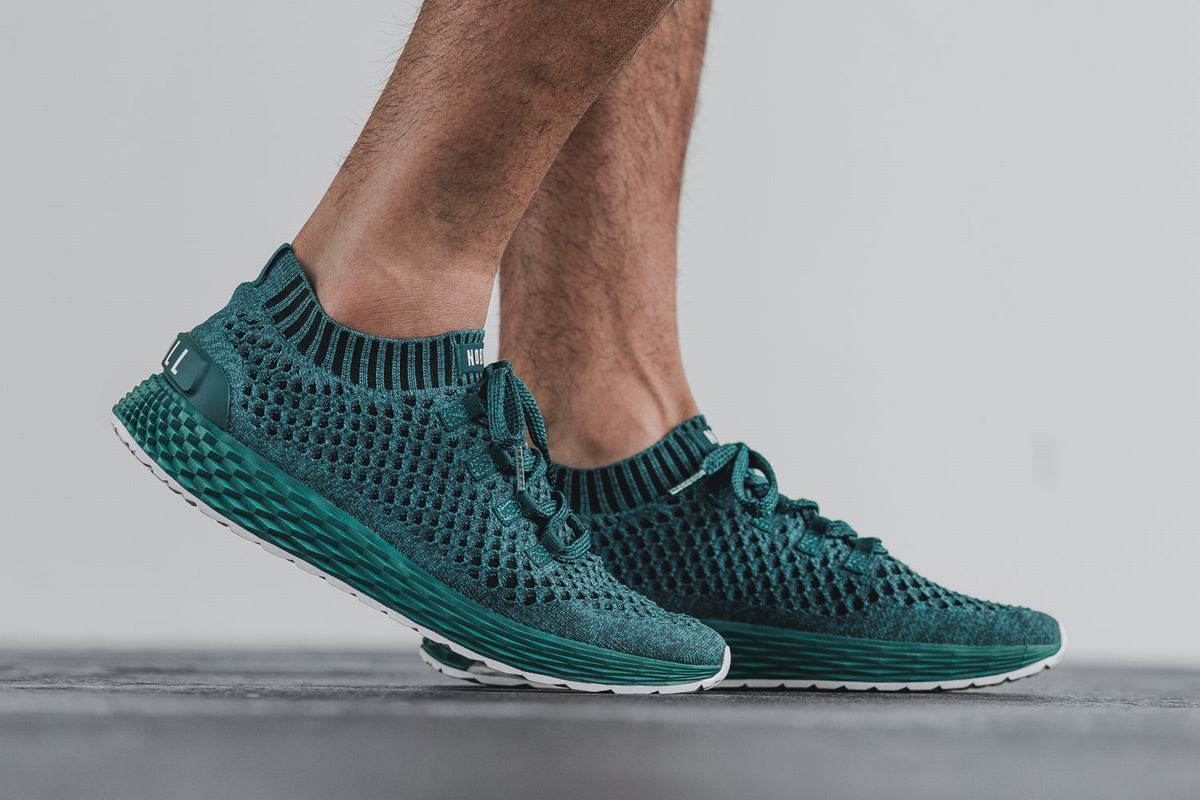 Deep Turquoise Men's Nobull Knit Runner Running Shoes | USA153849