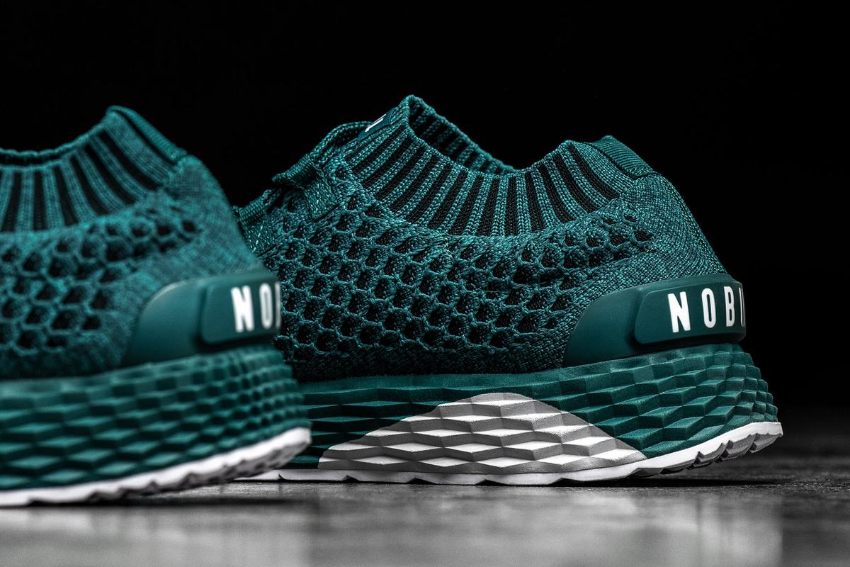 Deep Turquoise Men's Nobull Knit Runner Running Shoes | USA153849