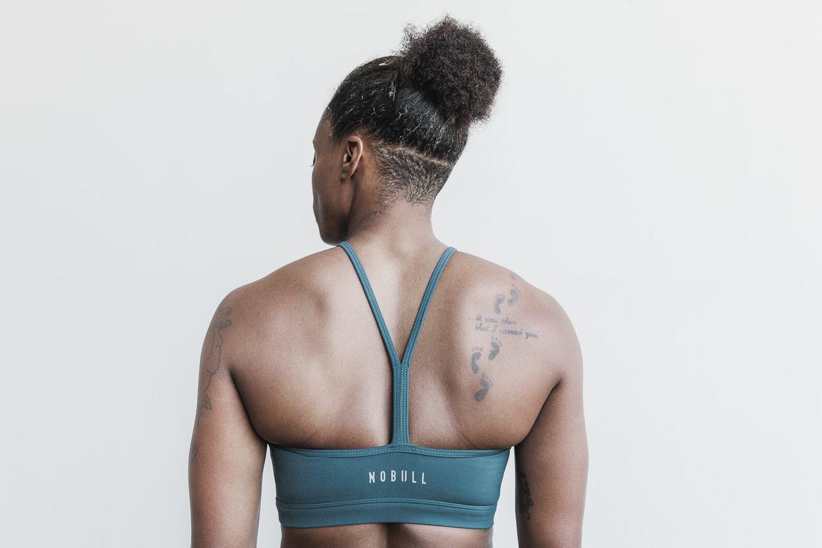 Deep Turquoise Women's Nobull Halter Matte Sports Bras | USA642719