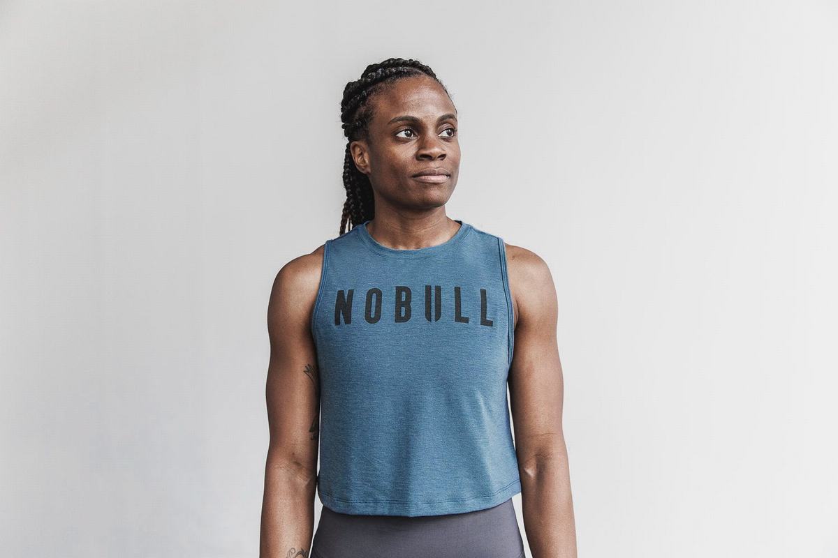 Deep Turquoise Women's Nobull Muscle Tank Tops | USA647980