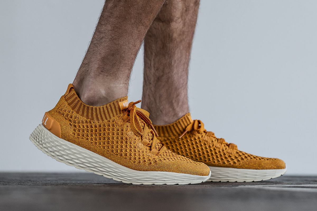 Gold Men's Nobull Knit Runner Running Shoes | USA012579