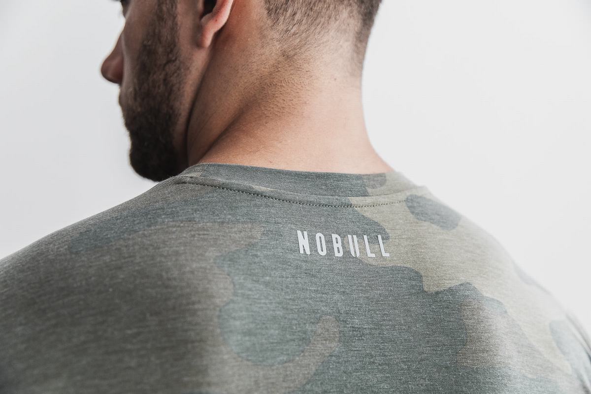 Green Camo Men's Nobull Crossfit® T Shirts | USA205376