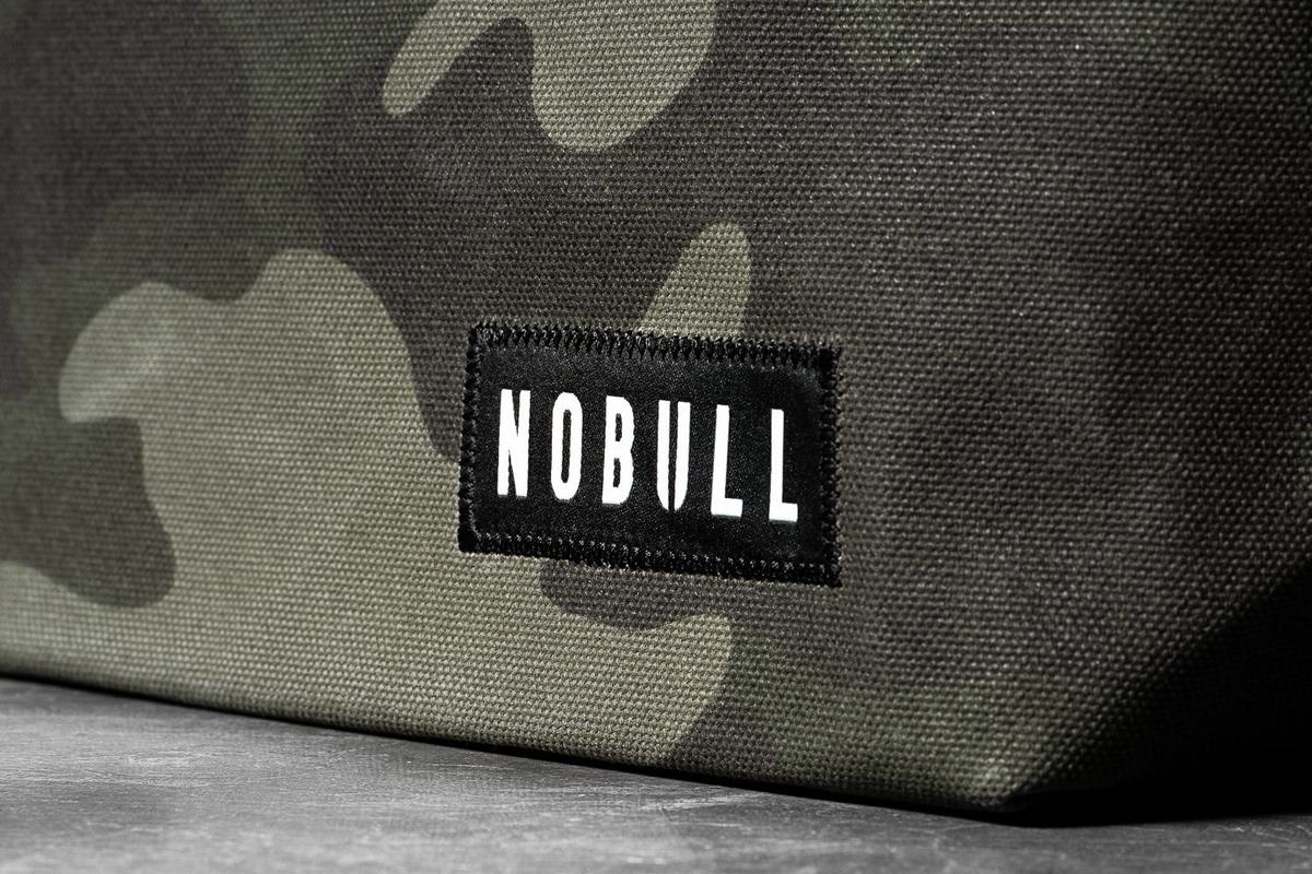 Green Camo Men's Nobull Waxed Canvas Open Top Tote Bags | USA906125