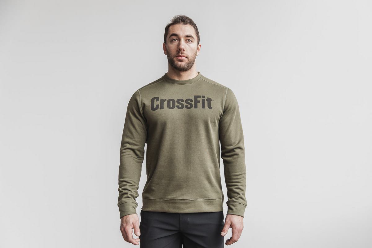 Green Men\'s Nobull Crossfit® Crew Sweatshirts | USA317895