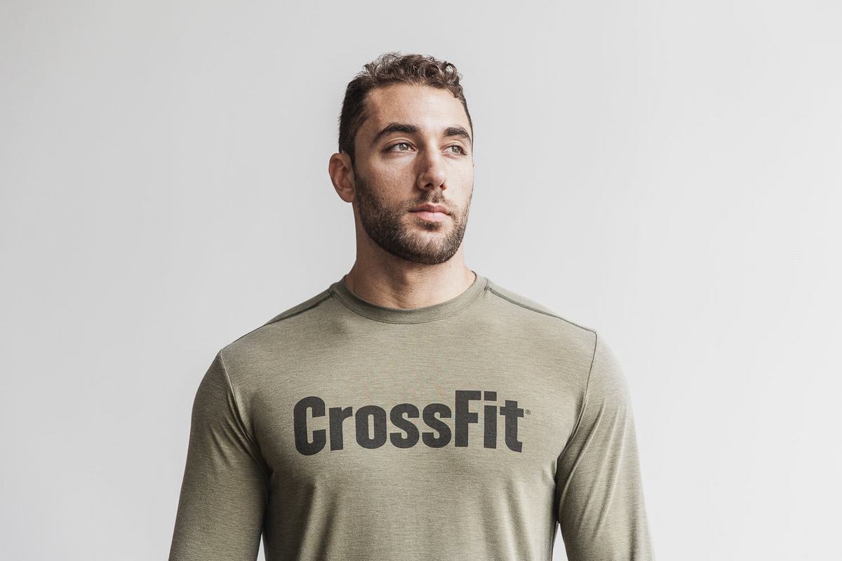 Green Men\'s Nobull Crossfit® Long Sleeves | USA139260