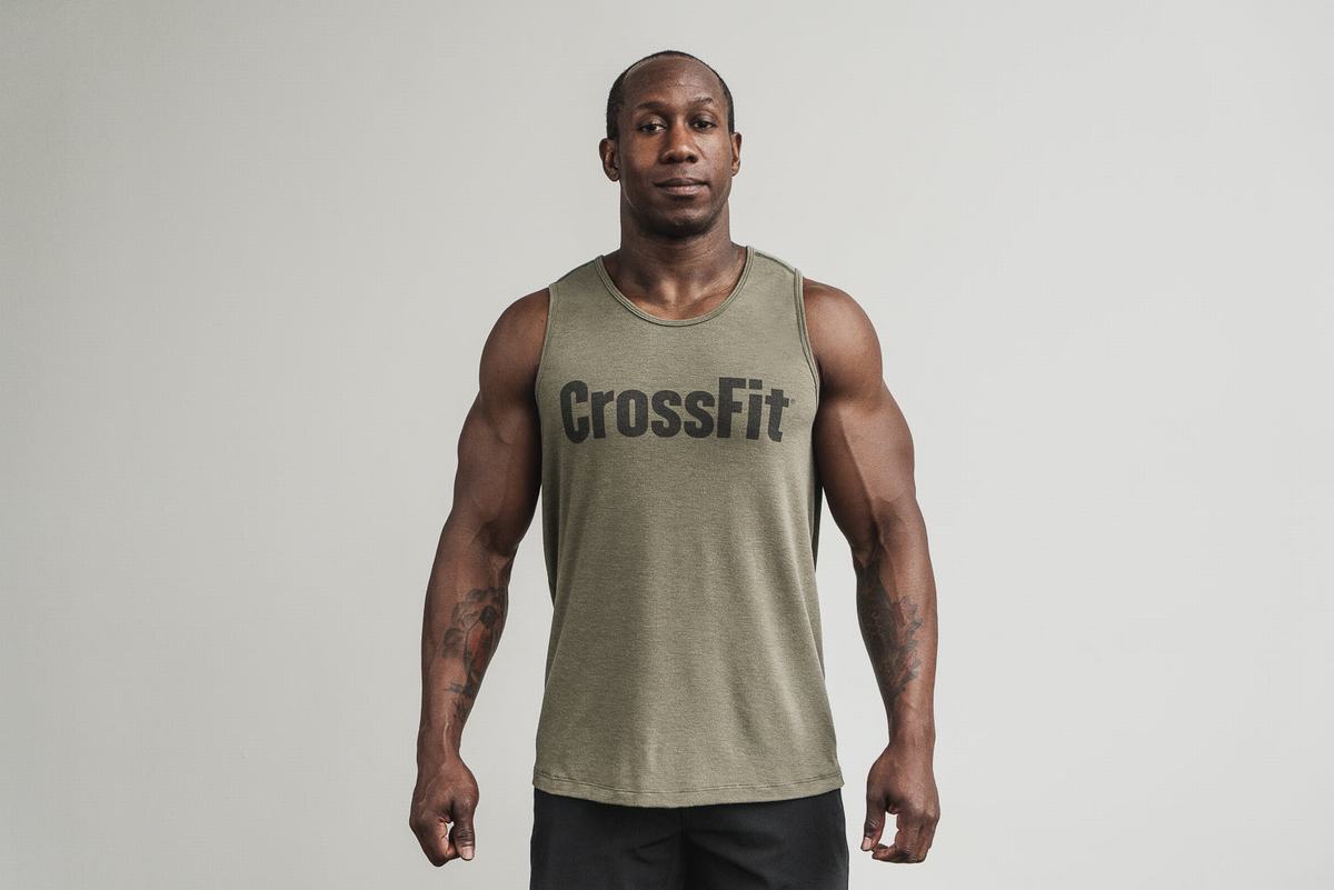 Green Men\'s Nobull Crossfit® Tank Tops | USA176240