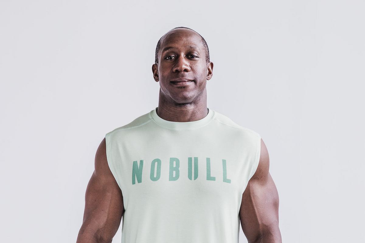 Green Men\'s Nobull Sleeveless T Shirts | USA091452