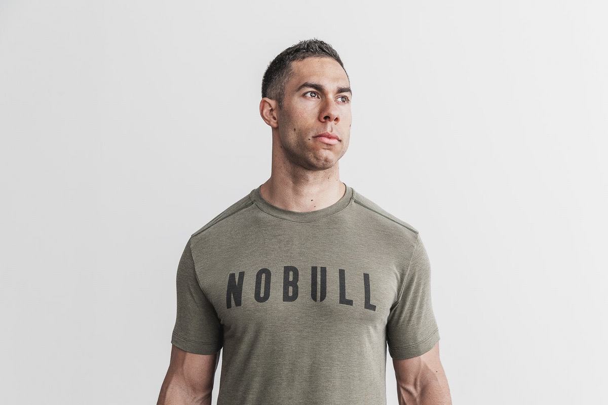 Green Men's Nobull T Shirts | USA804763