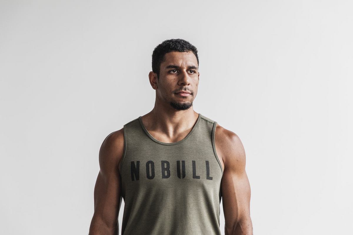 Green Men's Nobull Tank Tops | USA432689