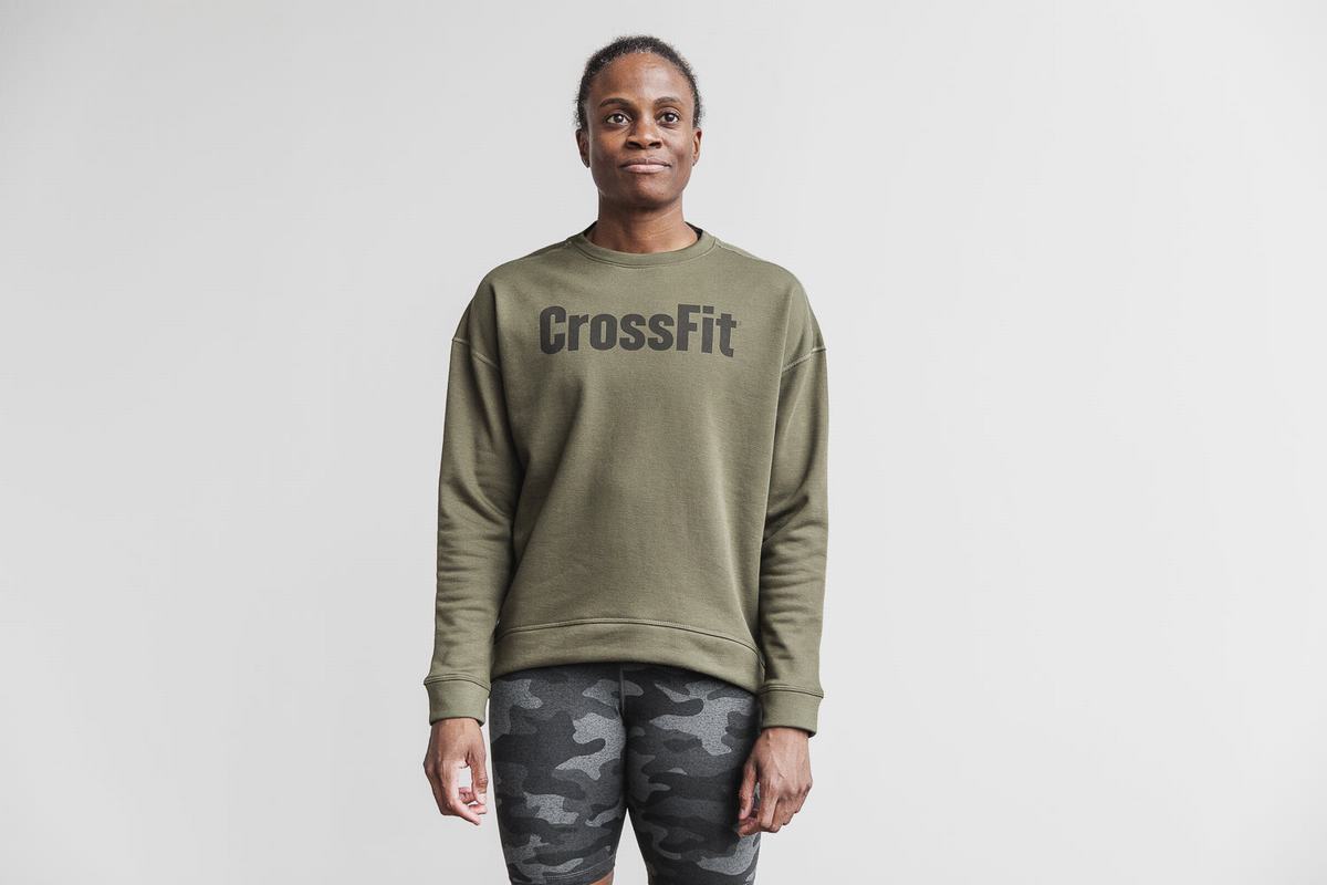 Green Women\'s Nobull Crossfit® Crew Sweatshirts | USA320679