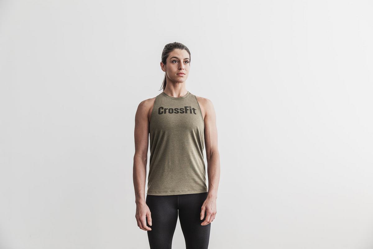 Green Women's Nobull Crossfit® High-Neck Tank Tops | USA516493