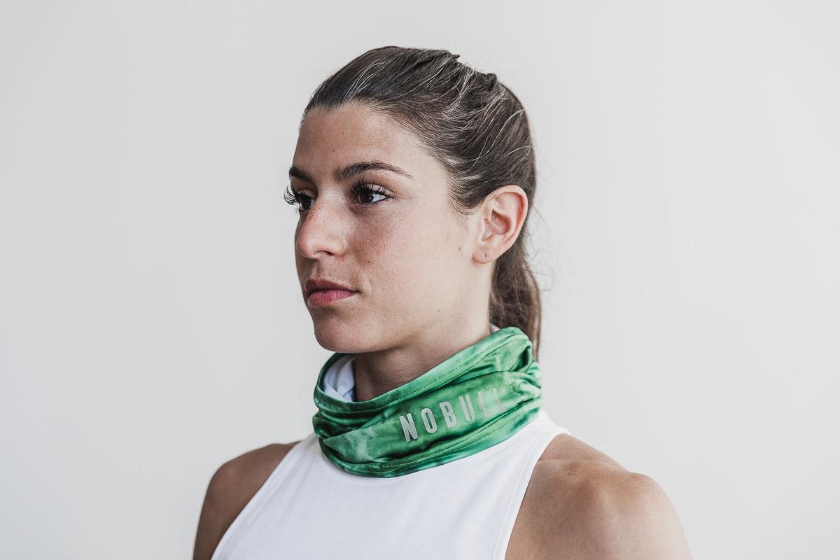 Green Women's Nobull Gaiter Tie-Dye Scarves | USA631052