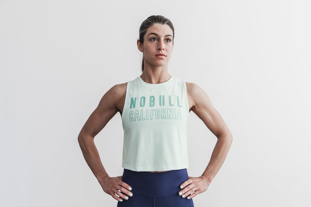 Green Women\'s Nobull Muscle California Tank Tops | USA307921