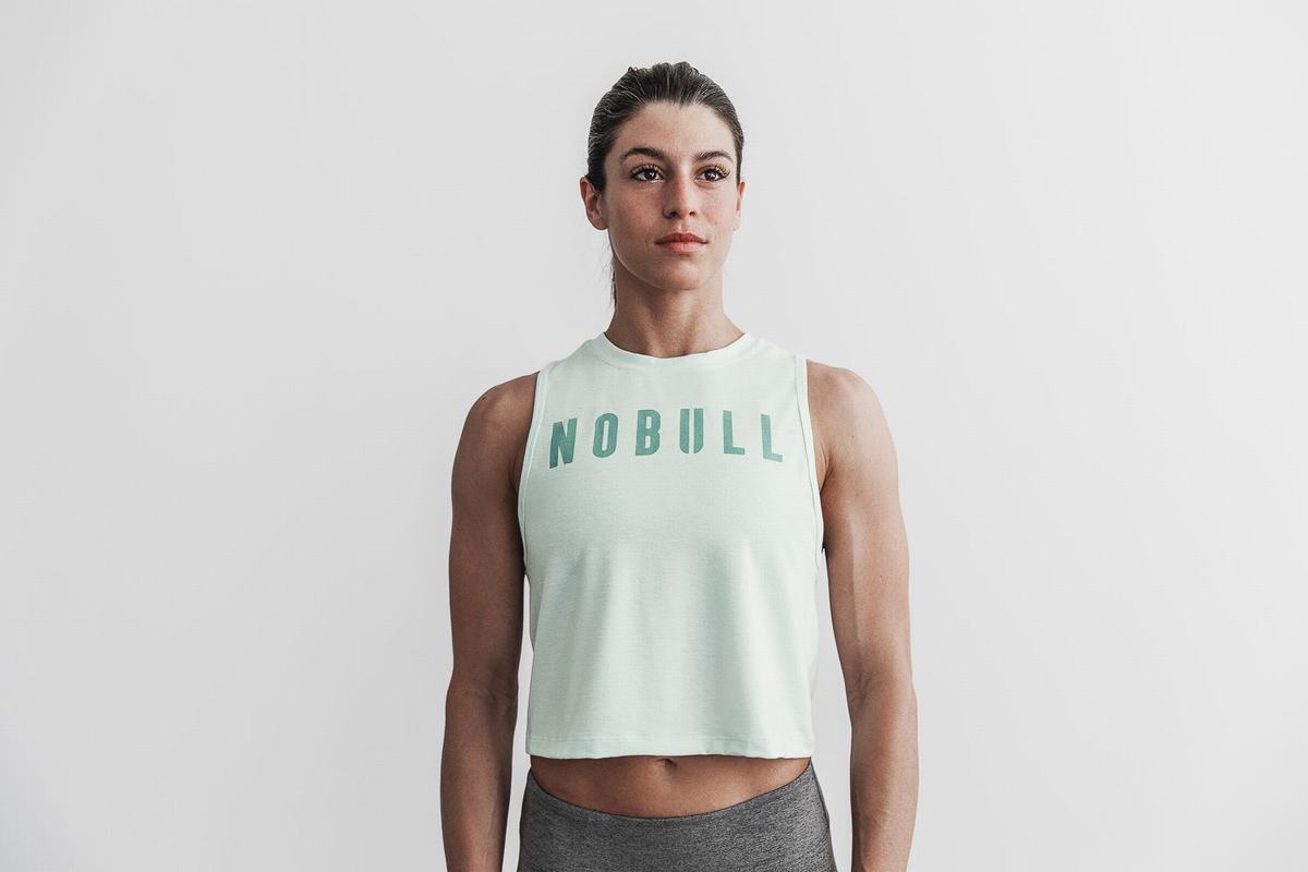 Green Women's Nobull Muscle Tank Tops | USA297146