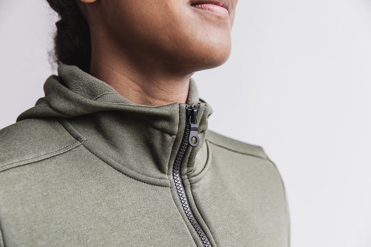 Green Women's Nobull Performance Zip-up Hoodie | USA460928