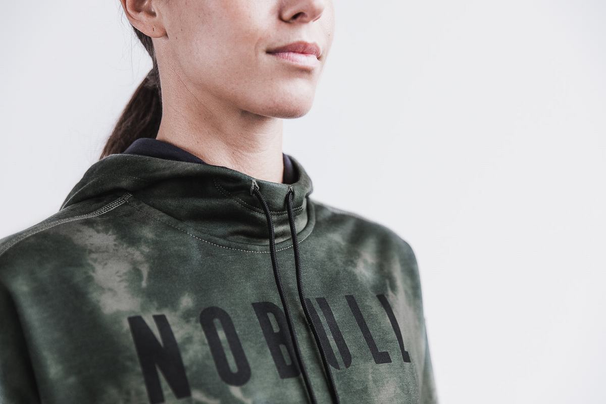 Green Women's Nobull Tie-Dye Hoodie | USA109856