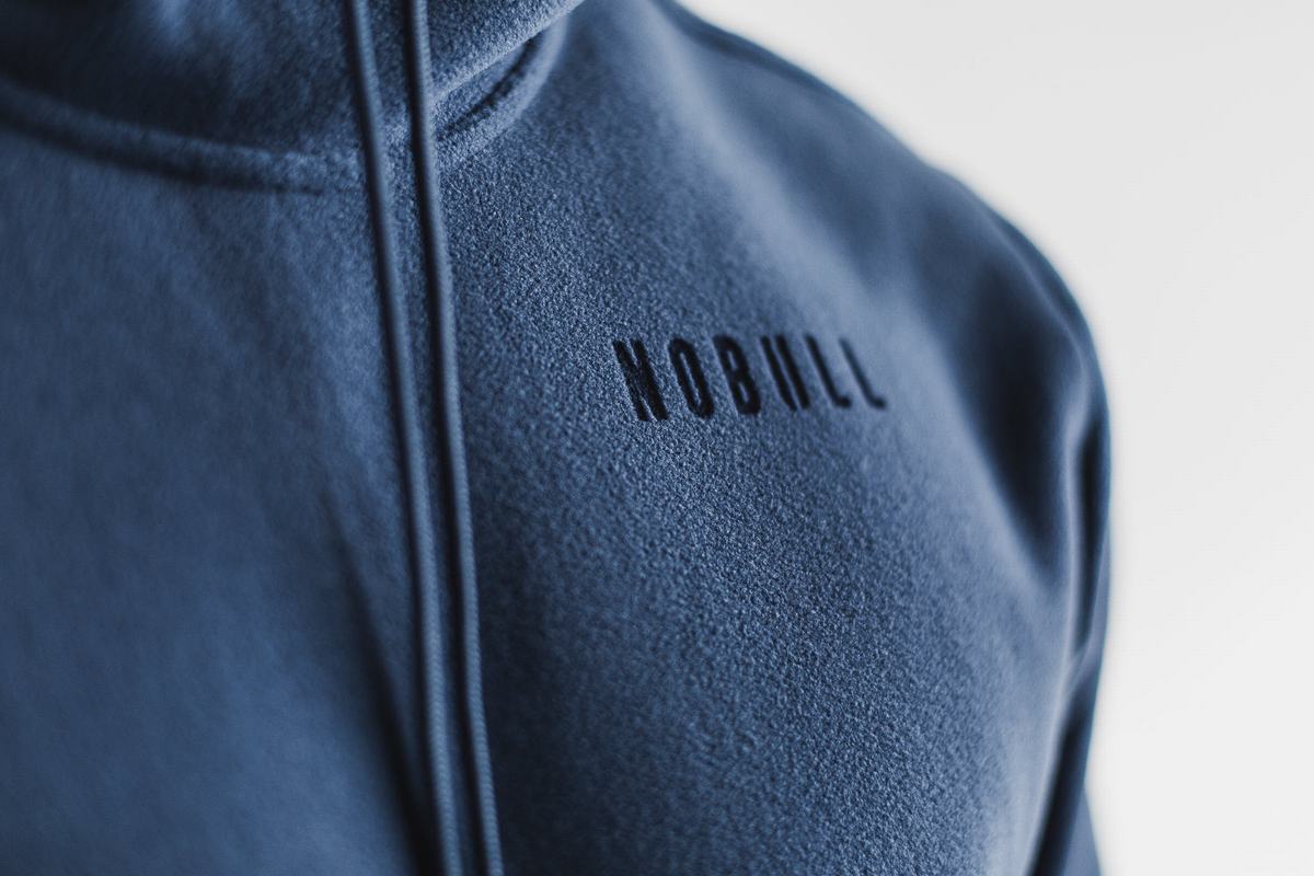 Grey Blue Men's Nobull Arctic Hoodie | USA276954