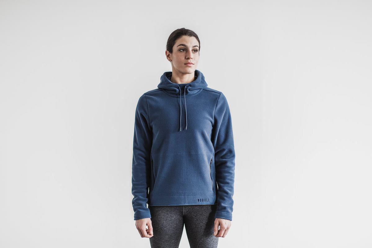 Grey Blue Women's Nobull Arctic Hoodie | USA829503