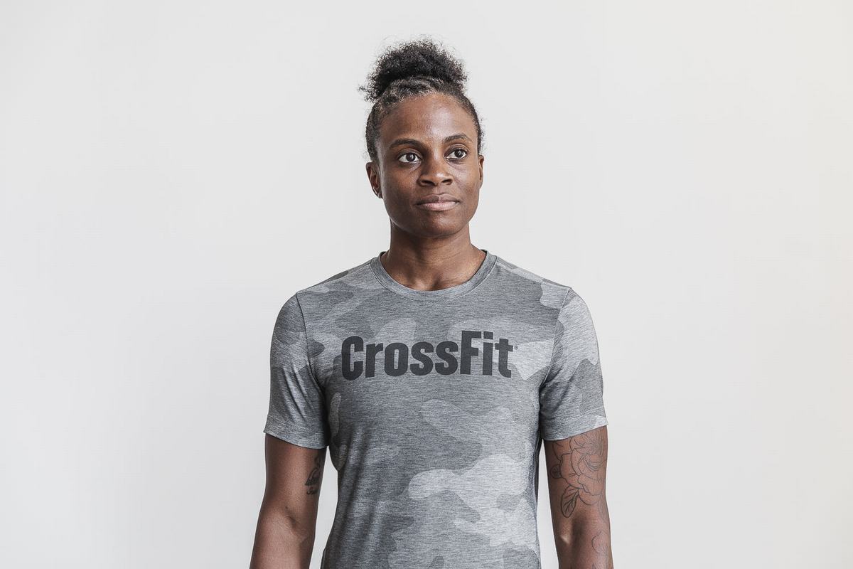 Grey Camo Women's Nobull Crossfit® T Shirts | USA801394