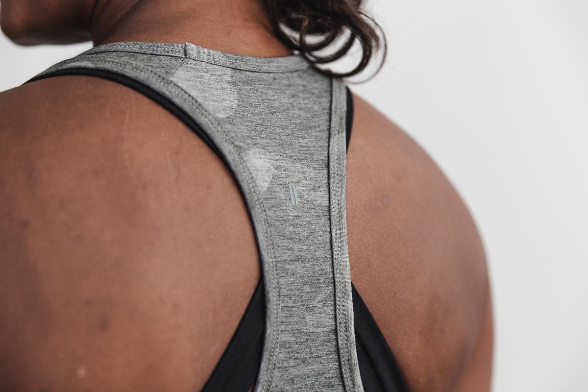 Grey Camo Women's Nobull Racerback Tank Tops | USA932015