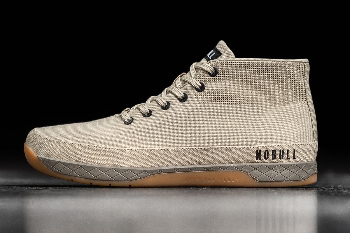 Grey Men's Nobull Canvas Mid Trainers | USA512780