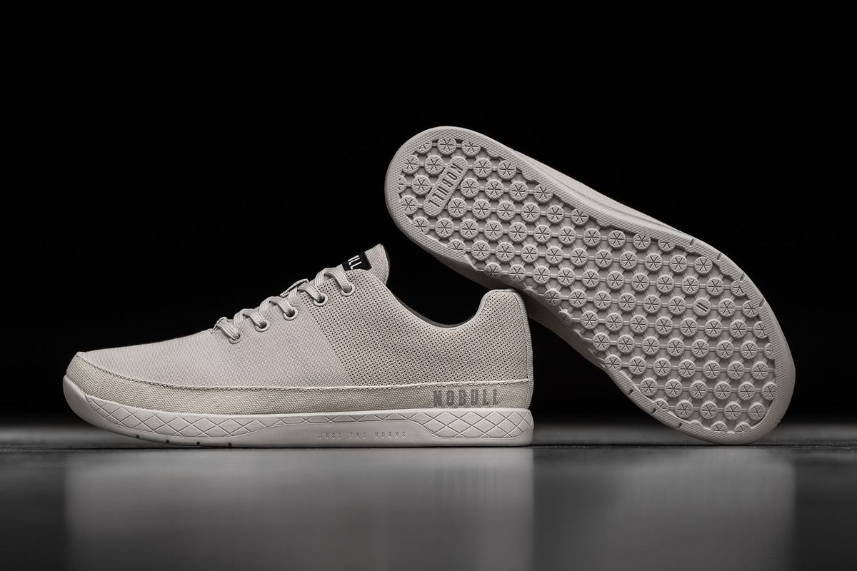 Grey Men's Nobull Canvas Trainers | USA075486