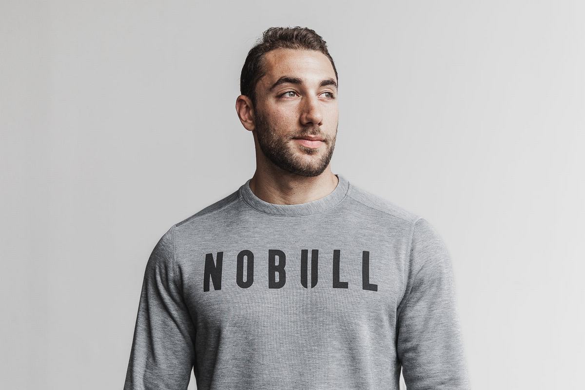 Grey Men's Nobull Crew Sweatshirts | USA179408