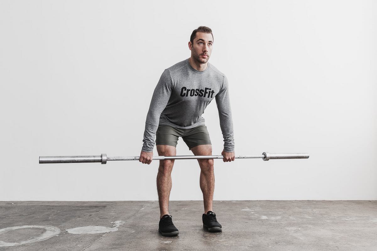 Grey Men\'s Nobull Crossfit® Long Sleeves | USA130769