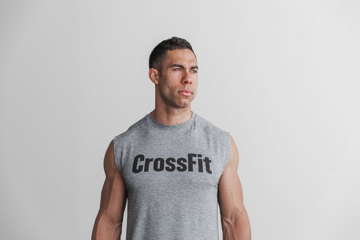 Grey Men's Nobull Crossfit® Sleeveless T Shirts | USA851476