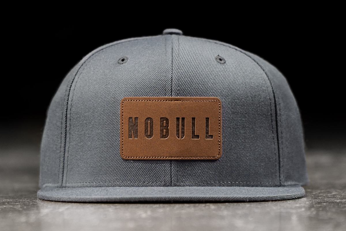 Grey Men's Nobull Flat-Brim Snapback Hats | USA796542