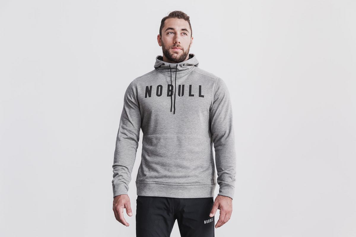 Grey Men\'s Nobull Hoodie | USA502931