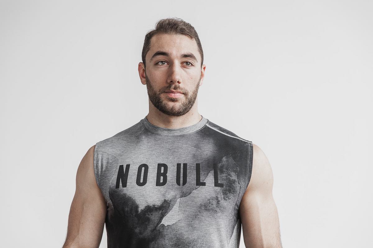 Grey Men's Nobull Sleeveless T Shirts | USA159462