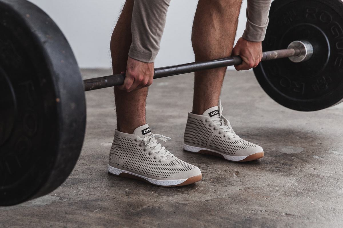 Grey Men's Nobull Suede Mid Trainers | USA730126