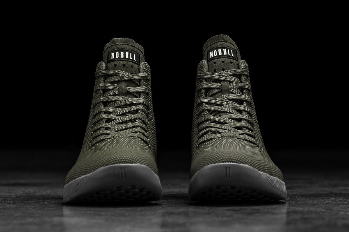 Grey Men's Nobull Superfabric High-Top Army Trainers | USA780146