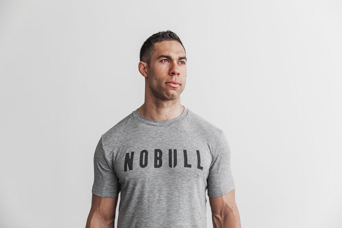 Grey Men\'s Nobull T Shirts | USA789240