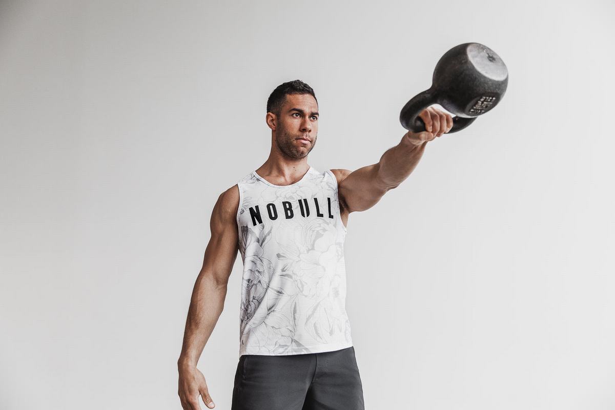 Grey Men\'s Nobull Tank Tops | USA420317