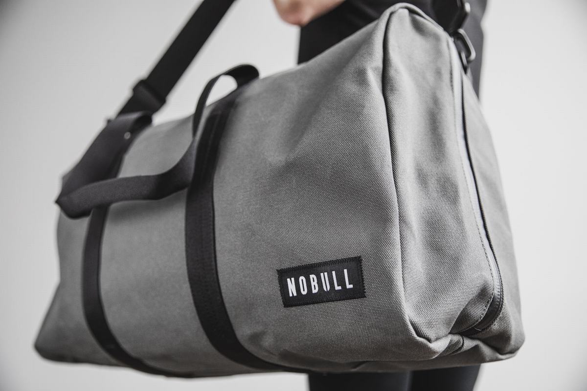 Grey Men's Nobull Waxed Canvas Duffle | USA718623