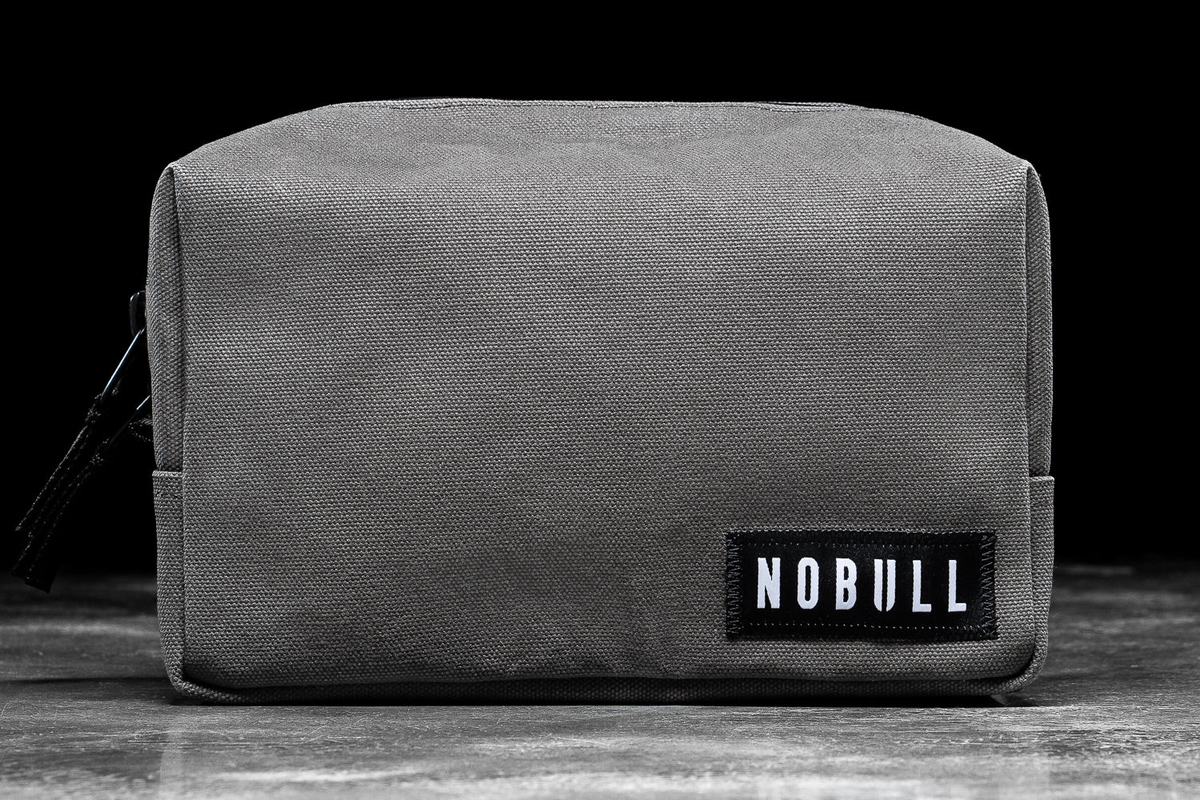 Grey Men\'s Nobull Waxed Canvas Kit Bags | USA425980