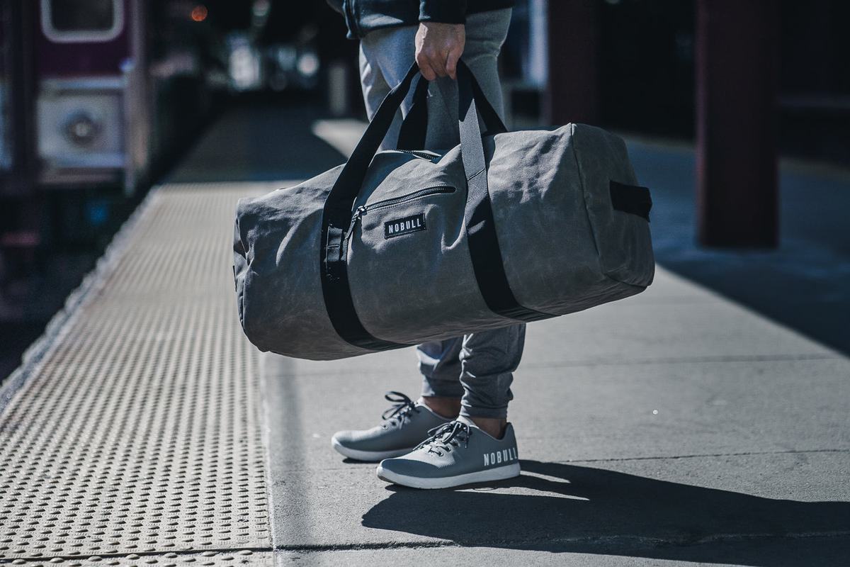 Grey Men's Nobull Xl Waxed Canvas Traditional Duffle | USA786014