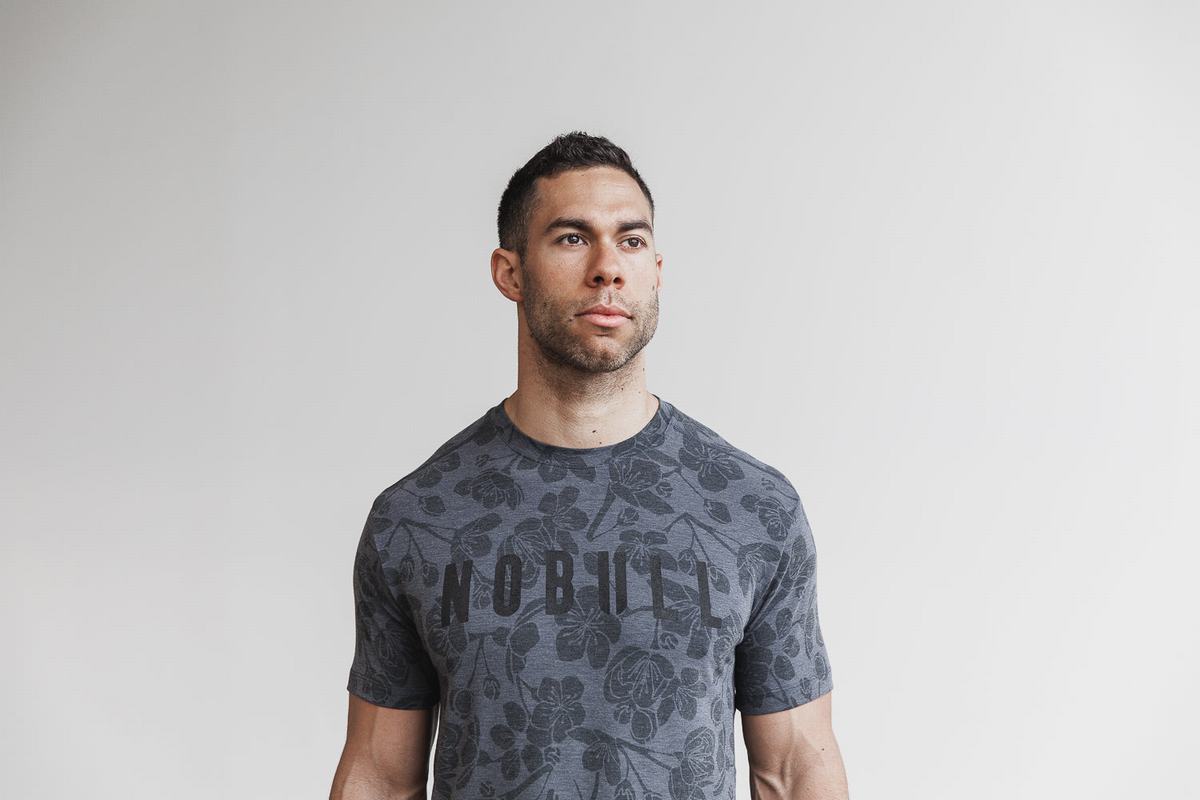 Grey Pink Men's Nobull T Shirts | USA873602