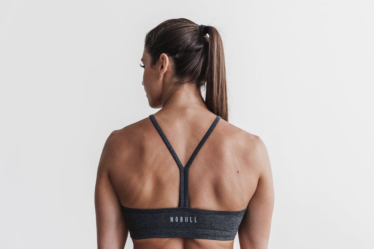 Grey Women's Nobull Halter Matte Sports Bras | USA105879