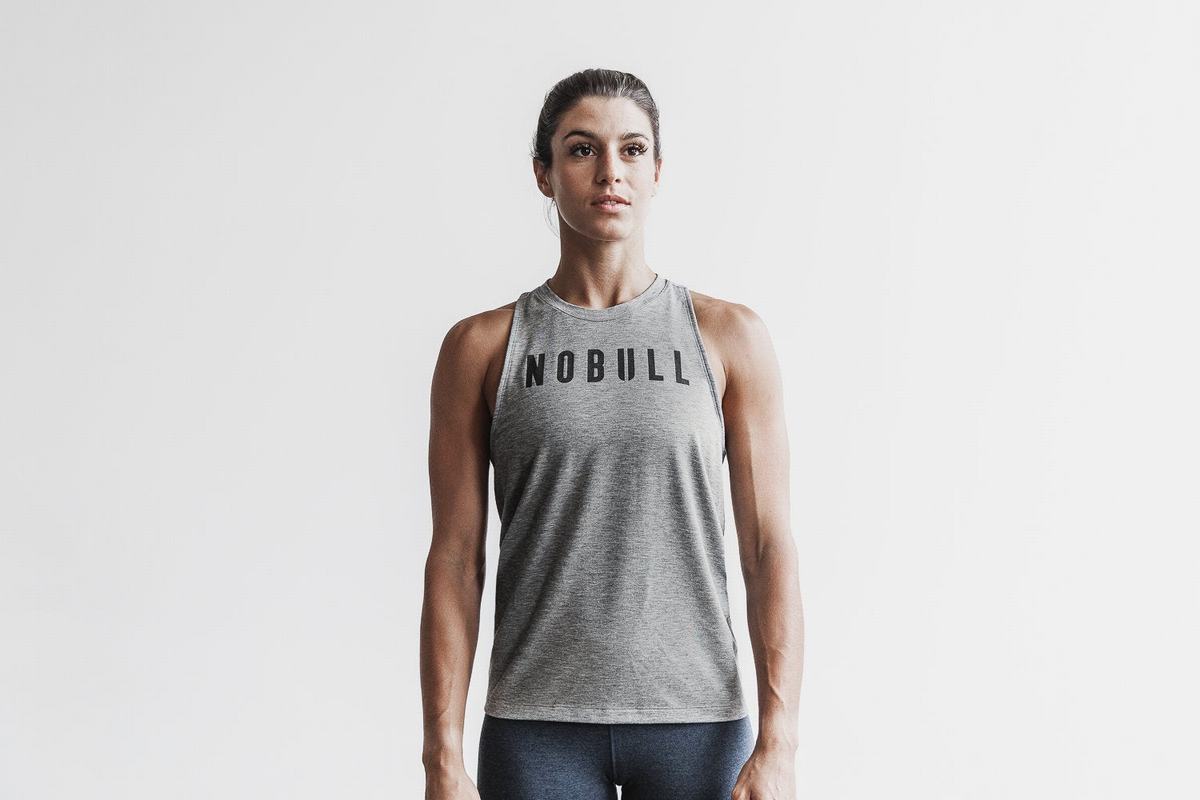 Grey Women's Nobull High-Neck Classic Colors Tank Tops | USA837945