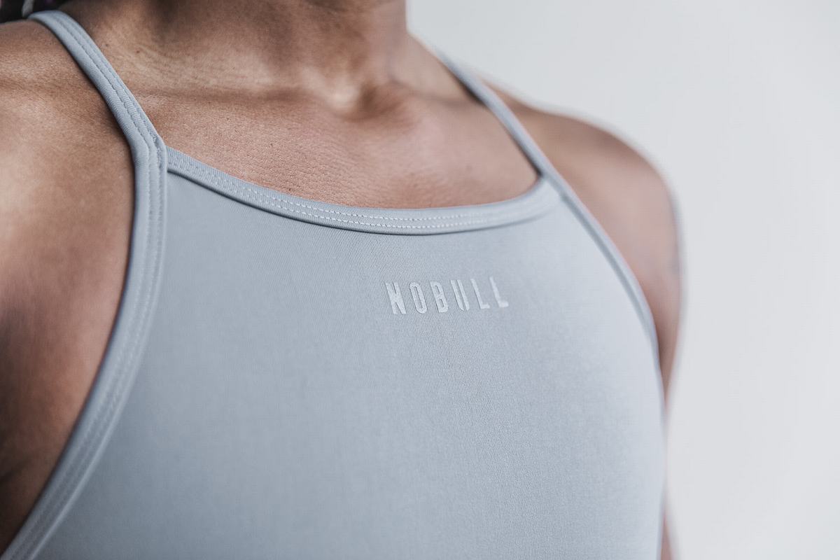 Grey Women's Nobull High-Neck Sports Bras | USA071395