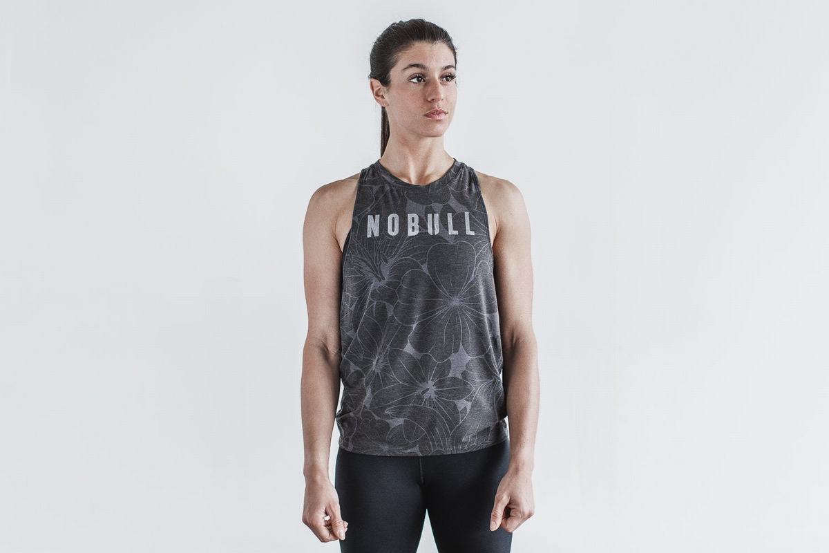 Grey Women's Nobull High-Neck Tank Tops | USA510862