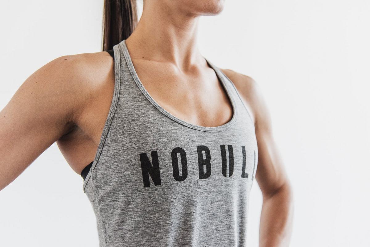 Grey Women\'s Nobull Racerback Tank Tops | USA082645