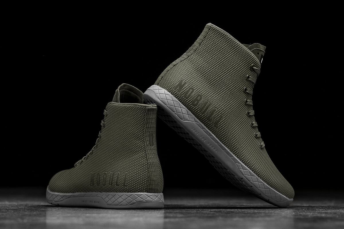 Grey Women's Nobull Superfabric High-Top Army Trainers | USA615284